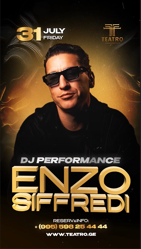 Enzo Siffredi პერფორმანსი, Teatro კლუბი, თბილისი, 31 ივლისი 2026