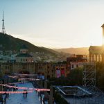 თბილისის ხედები მზის ჩასვლის დროს
