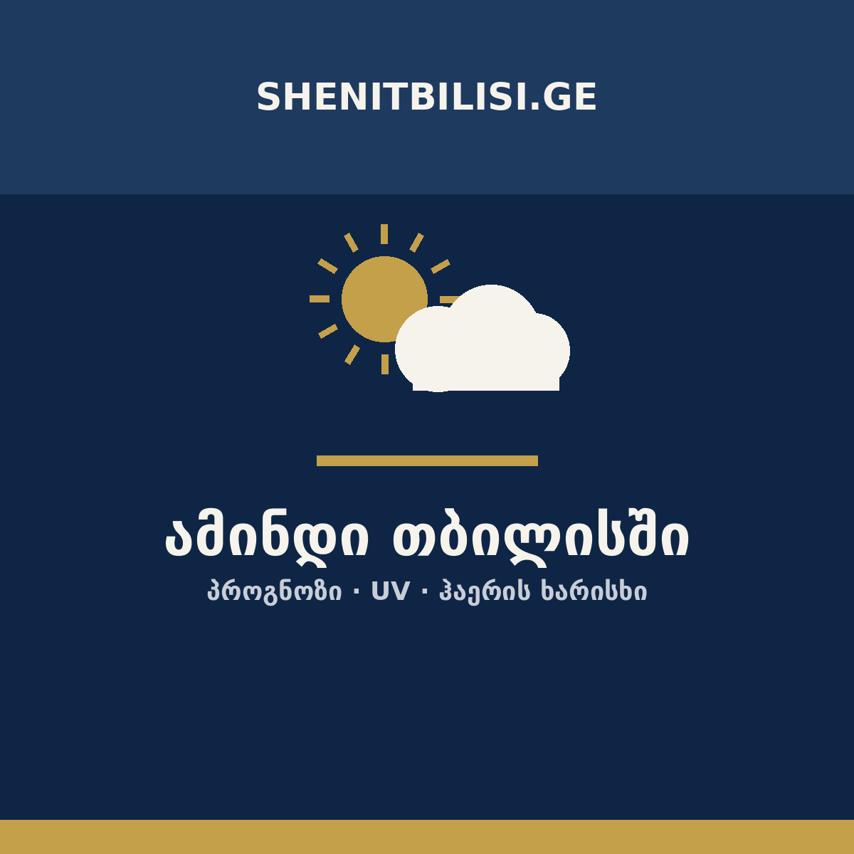 ამინდის პროგნოზი თბილისში, მზიანი და ღრუბლიანი