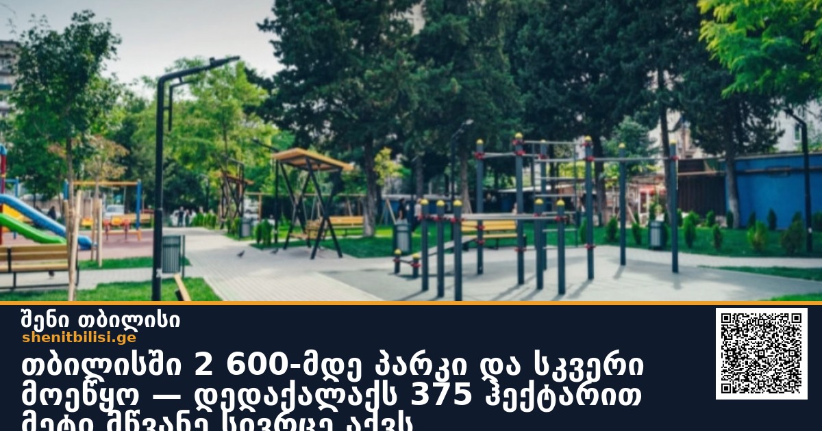 თბილისში 2 600-მდე პარკი და სკვერი მოეწყო — დედაქალაქს 375 ჰექტარით მეტი მწვანე სივრცე აქვს