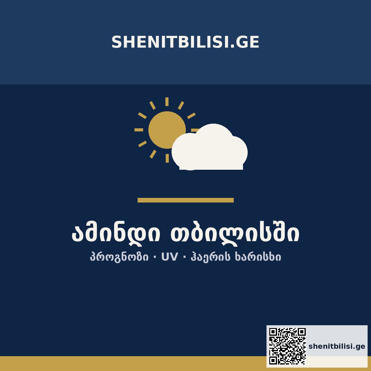 ამინდის პროგნოზი თბილისში, მზიანი და ღრუბლიანი